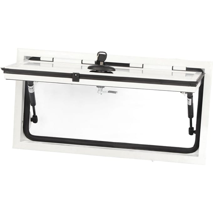 Porte de rangement pour compartiment de camping-car 24x12 pouces Porte carrée robuste avec barre de support et sécurité gray