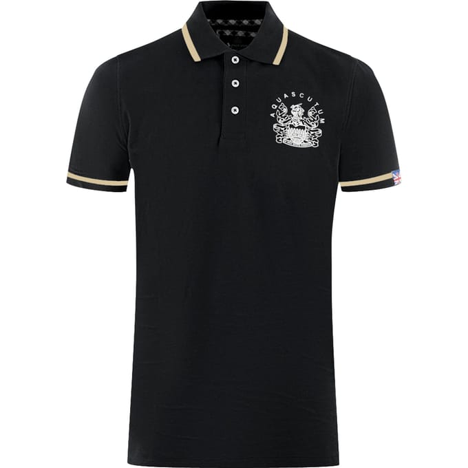 Aquascutum Tipped Aldis Black Polo Shirt