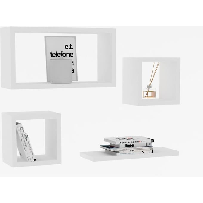 Babi Wandplank | 100% MELAMINE | Wit - Emob - Wandrek - Wit - MDF