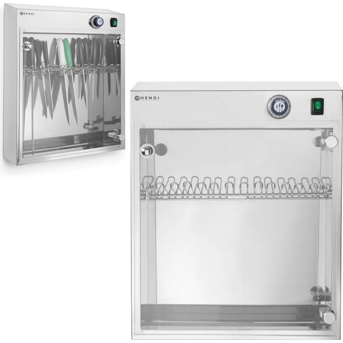 HENDI UV sterilisator – roestvast staal – capaciteit 14 messen – ingebouwde timer – 510x160x625 mm