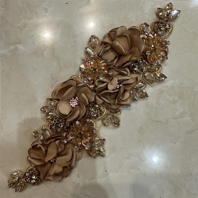 1 stuks Handwerk en creativiteit 3d bloem naaien DIY brown