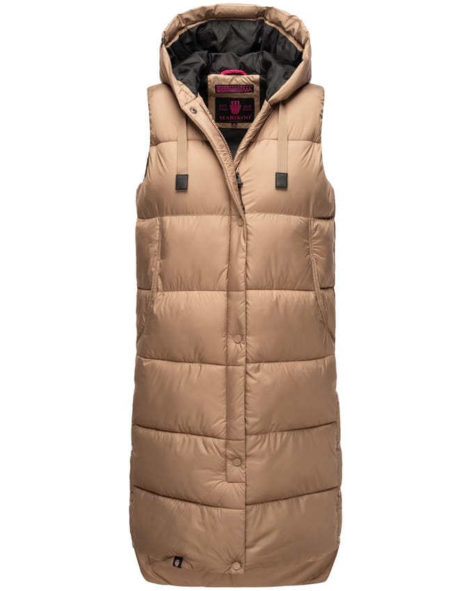 Marikoo Sayorii dames winterbodywarmer – lang, warm & met capuchon