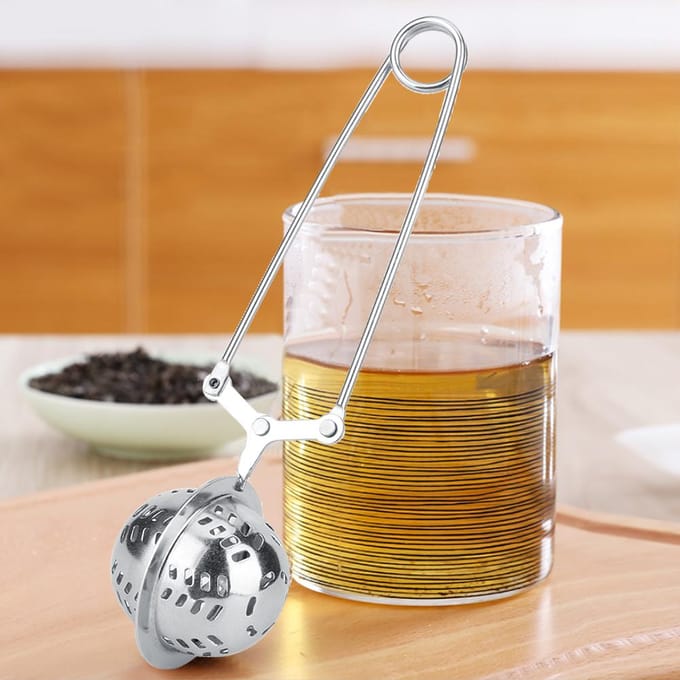 2 stuks RVS Thee Zeef Herbruikbare Bol Gaas Thee Infuser Filter Keukenaccessoire white