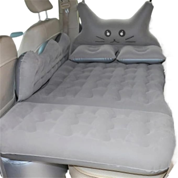 Luchtbed Auto - Autobed Opblaasbaar - Reizen met Kinderen - Schokabsorberend - 170x80cm - Grijs