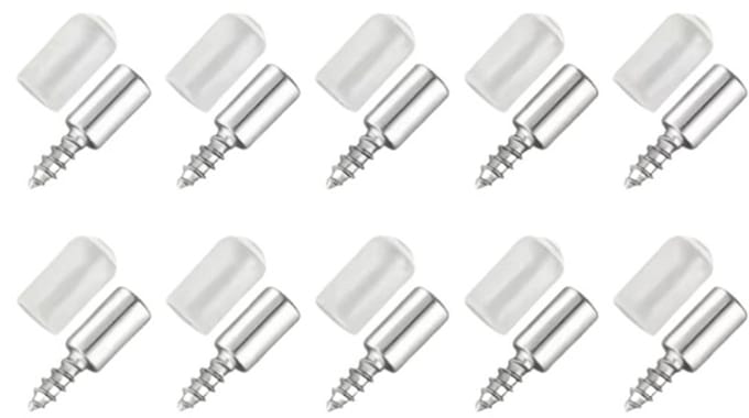 20Pcs (10 Set) Zelftappende Schroeven Kast Laminaat Ondersteuning Laminaat Houder Schroef Zelftappende Geïntegreerde Schroef Kast Plank Houder