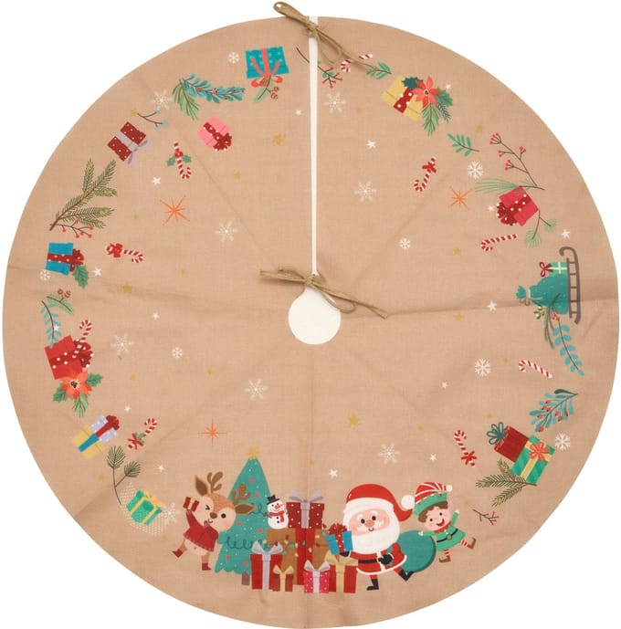 Kerstboomkleed met een kerstmanmotief, Ø 90 cm