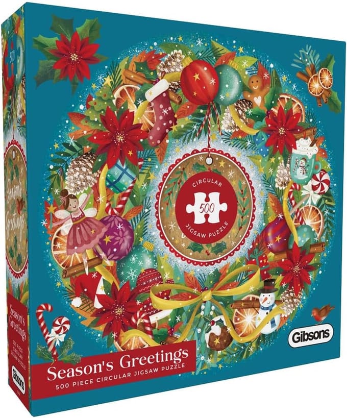 Ronde Puzzel - Kerst Puzzel - Ontspanning - 100% Gerecycled Karton - 49 cm Diameter - Multicolour