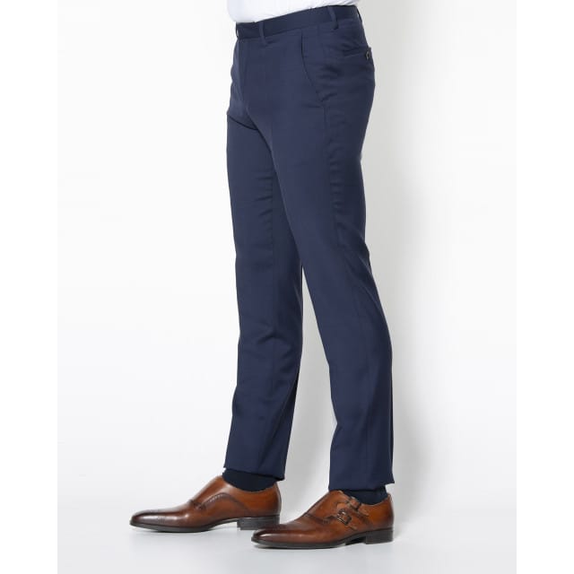 Roy Robson Broek Super 100's Fine Structure Donker Blauw / male