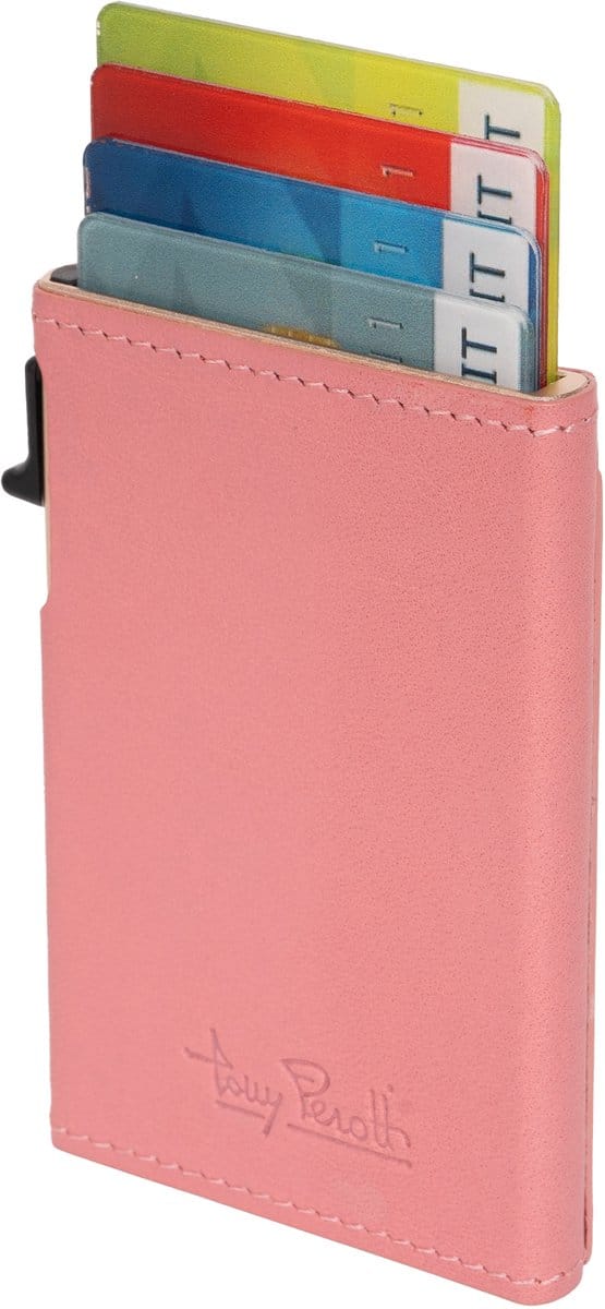 Tony Perotti Furbo Leren RFID Pasjeshouder met buitenvak - Roze