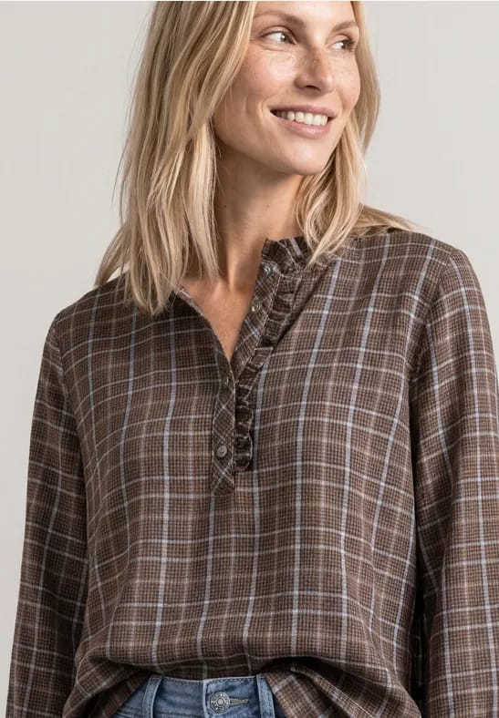 Blouse met lange mouwen en ruches