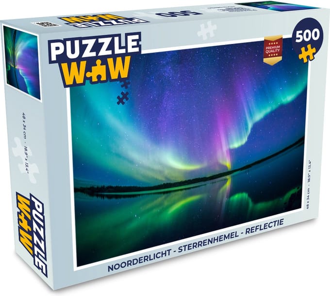 Puzzel Noorderlicht - Sterrenhemel - Reflectie - Legpuzzel - Puzzel 500 stukjes