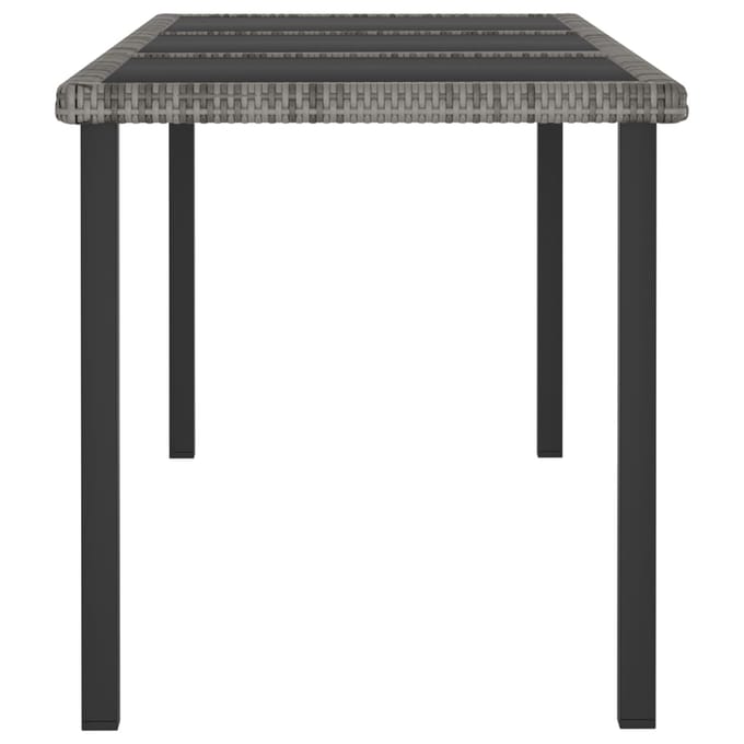 vidaXL - Tuintafel - 180x70x73 - cm - poly - rattan - grijs