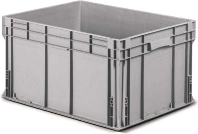 Alpac Stapelbak - Opbergbak - Opbergbox groot - 800 x 600 x 430 mm - 175L - Grijs