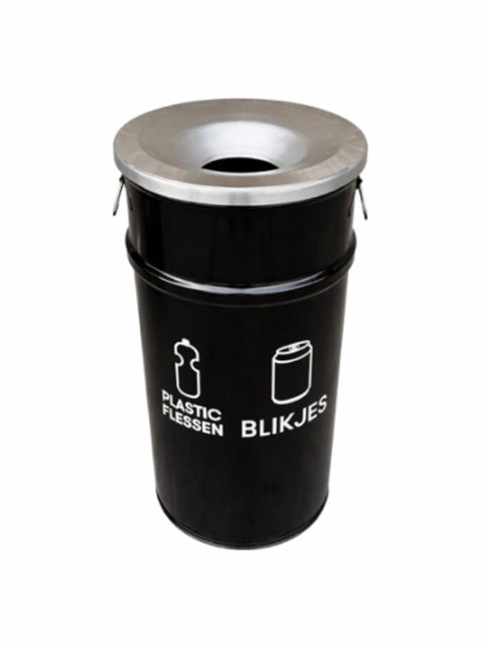 Prullenbak BinBin Black 80 L vlamwerend DUO
