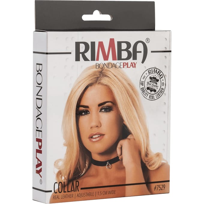 Rimba - Collar 1.5 cm Breed - Zwart leer