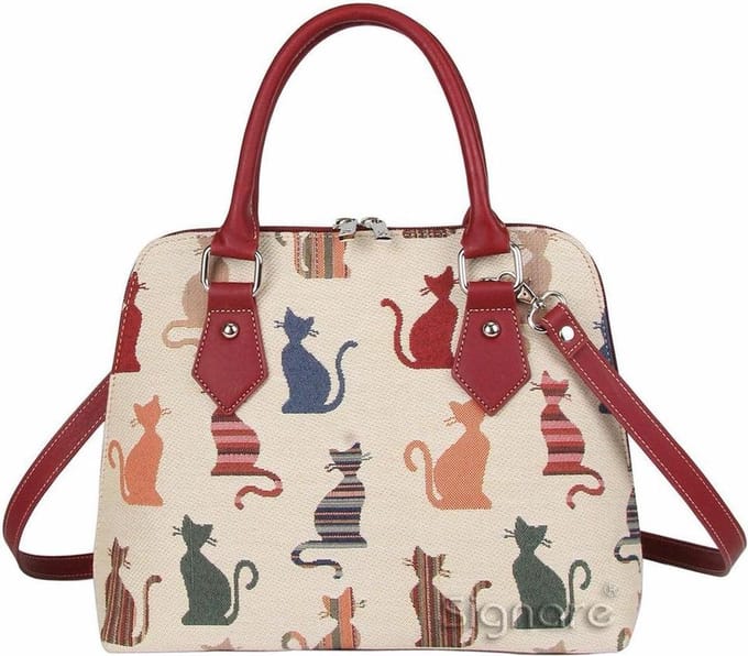 Signare Handtas - Driehoekstas - Gobelin - Cheeky Cat - Kat - 25258