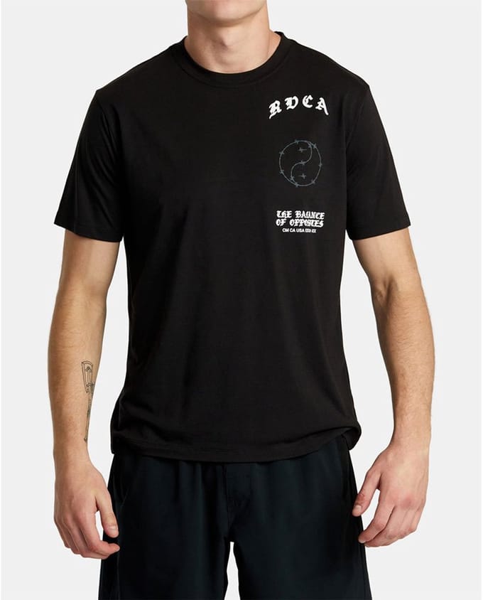 Rvca Va Barb T-shirt Met Korte Mouwen Zwart M Man