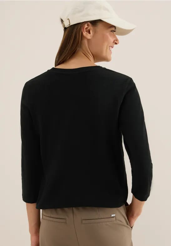 Slub Shirt met ronde hals