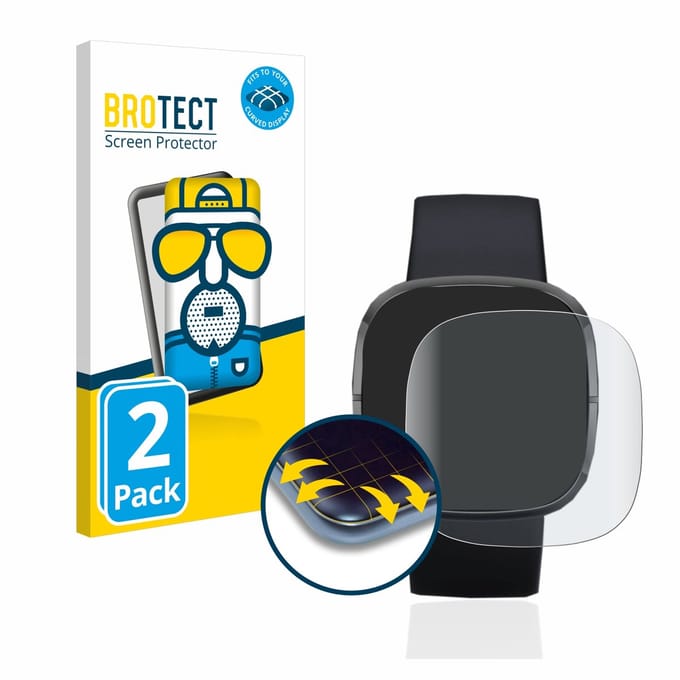 BROTECT - Screenprotector voor Fitbit Sense - Folie Beschermfolie matte volledig dekking 2 Stuks