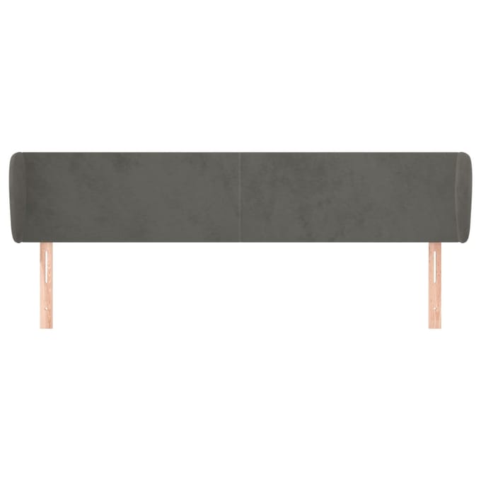 vidaXL - Hoofdbord - met - randen - 183x23x78/88 - cm - fluweel - donkergrijs