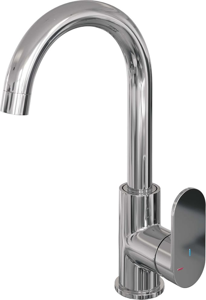 Brauer Chrome Edition Wastafelmengkraan opbouw - hoog - draaibaar - ronde uitloop - model C - chroom
