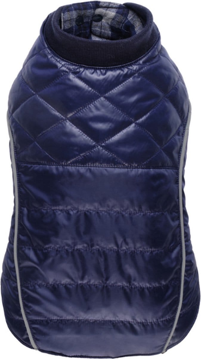Croci Gevoerde Hondenjas MAT BLAUW - Ruglengte: 50 cm