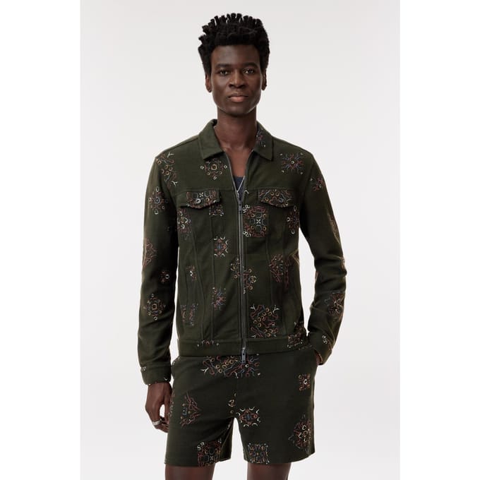 John Varvatos Anthony Trucker Jacket With Emb Moss Taglia: XS | Giacche leggere Outlet | Uomo | Bianco