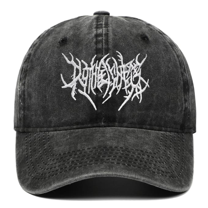 Trendy Geborduurde Rock - Stijl Baseballpet Met Uniek Logo black