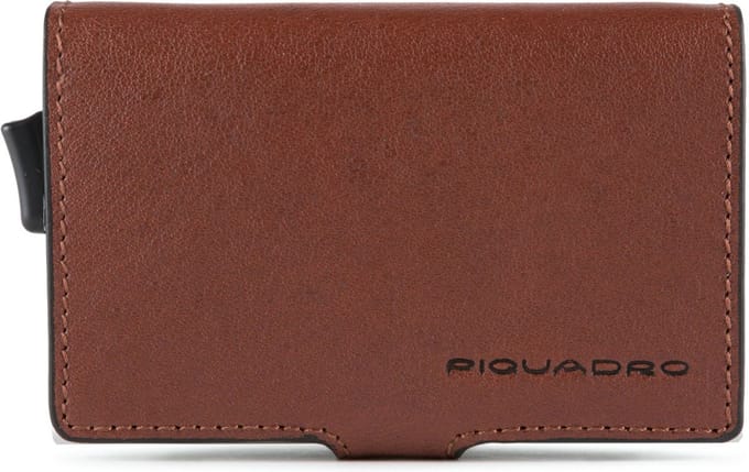 PIQUADRO Kaarthoes B3 Double Compact Wallet Cuoio Bruine