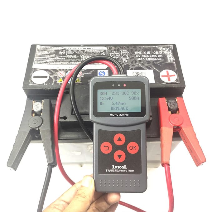 12V Auto Motorfiets Accu Tester SAE CCA JIS Digitale Accu Analyzer Micro200 Pro Vrachtwagen Motorfiets Auto Diagnostisch Hulpmiddel veelkleurig