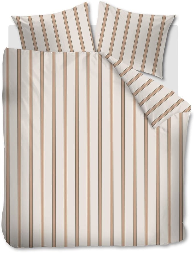 Vtwonen Fun Stripe dekbedovertrek - Lits-Jumeaux - 240 x 220 cm - Naturel