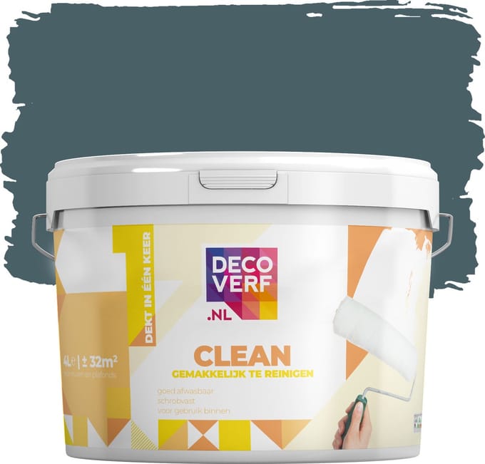 Decoverf clean muurverf petrolblauw, 4L
