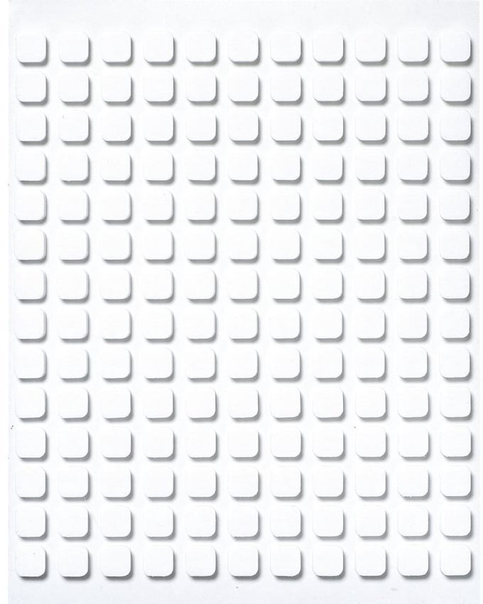 3391000 3D-plakplaatjes, 6,5 x 6,5 x 2 mm, plaat à 154 kleefpads, vierkant, dubbelzijdig klevend