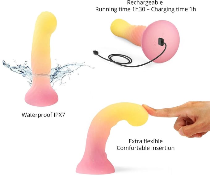 Love to Love - Sugar Bomb - Dildo met LED Verlichting - Roze/Geel