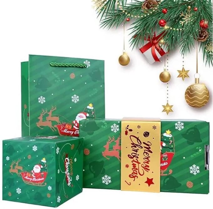 Jojoy - Geschenkdoos - Explosion Box - Jack in the Box - Cadeaudoos - Verjaardagscadeau - Kerstcadeau - Groen - CASHMAS
