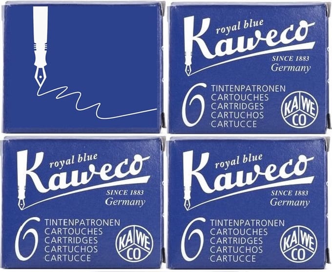 Kaweco - Vulpen inkt - Vulpen vullingen - 4 doosjes - Blauw - Royal Blue