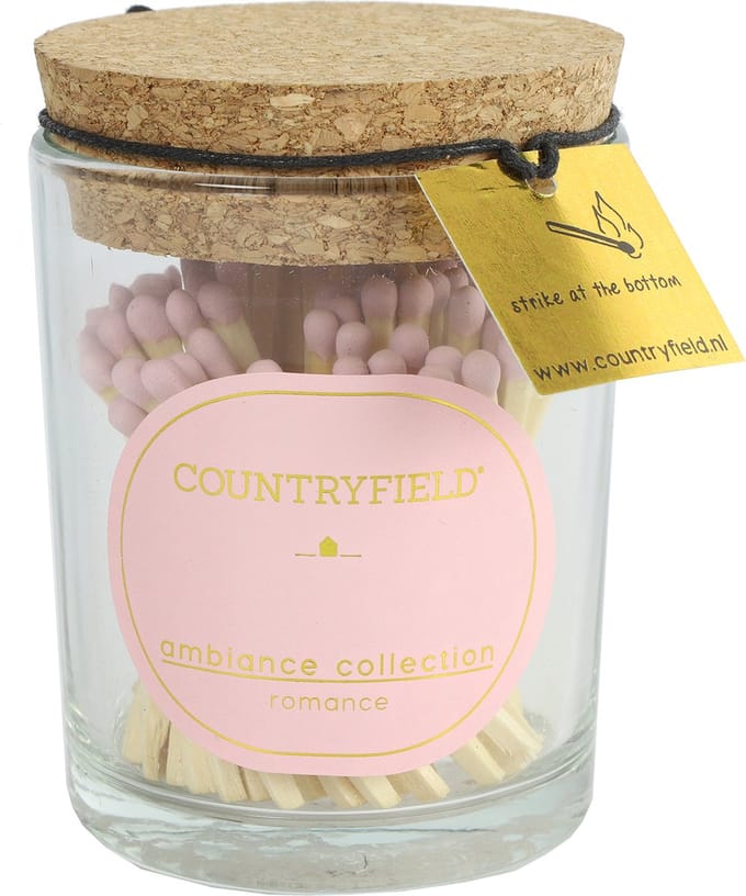 Countryfield Lucifers in Glas Romance - 100 Stuks