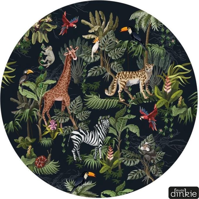 Studio Dinkie | Muurcirkel Jungle tropisch | Babykamer | Kinderkamer | Decoratie