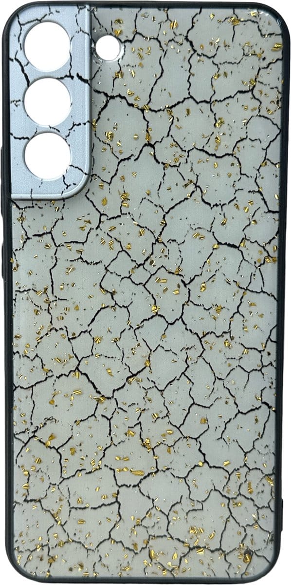 Silicone Hoesje Print - Backcover - Geschikt voor Samsung Galaxy S21 FE - Gebroken Wit