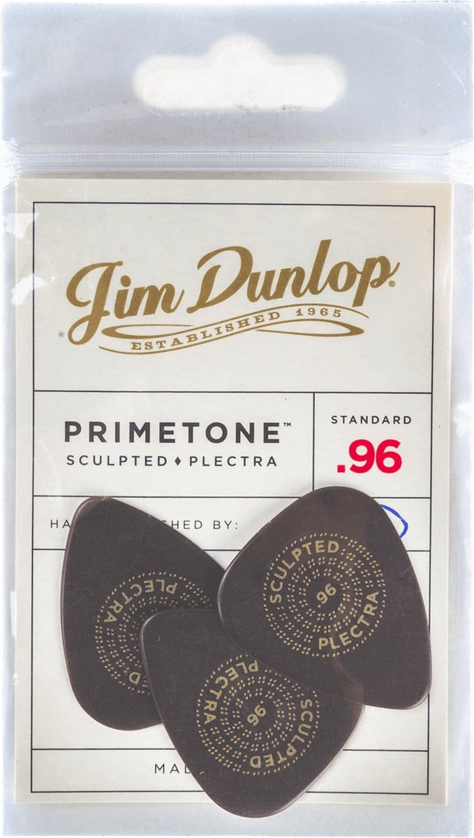 Jim Dunlop Primetone - Plectrums - Standard Smooth - Player's Pack 3 Stuks - 0,96 mm