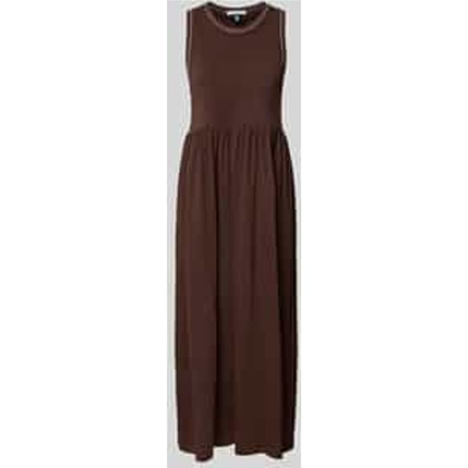 midi-jurk met ronde hals en stitchings