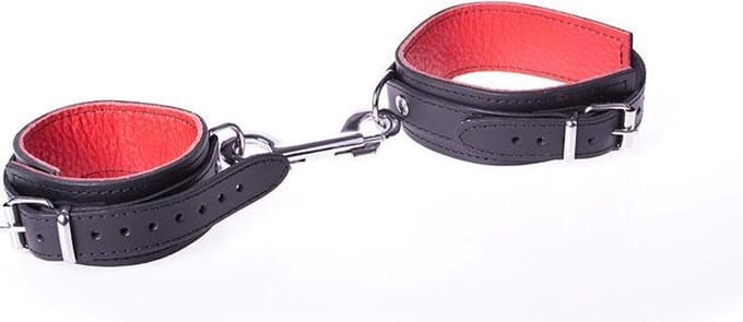 Basic Leren Handboeien met rode voering