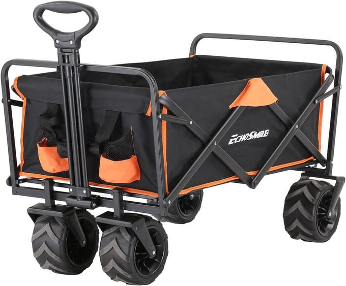 Opvouwbare Stevige Transportkar met Grote Wielen - 160 kg Capaciteit