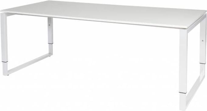 Verstelbaar Bureau - Domino Plus 200x90 wit - wit frame