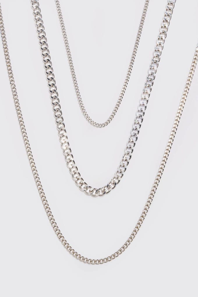 3-delige ketting in zilver | Silver