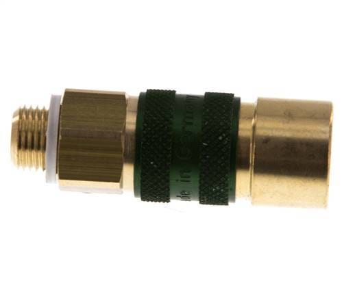 Messing DN 5 Groen-Coded Luchtkoppeling Snelkoppeling G 1/8 inch Buitendraad - CLS5-M-B-GRE-CD-018