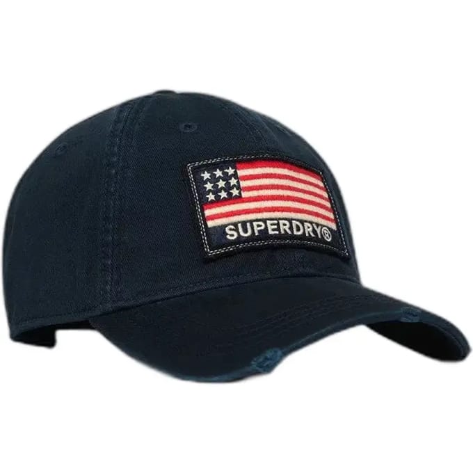 Superdry Patched Baseballpet Blauw Grootte: 1SIZE