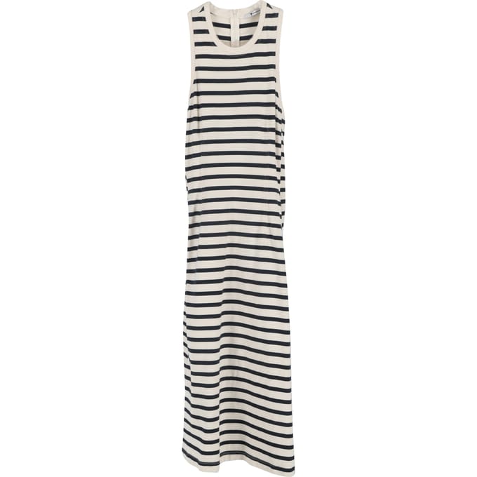 T Alexander McQueen gebreide gestreepte midi-jurk in blauwe wol