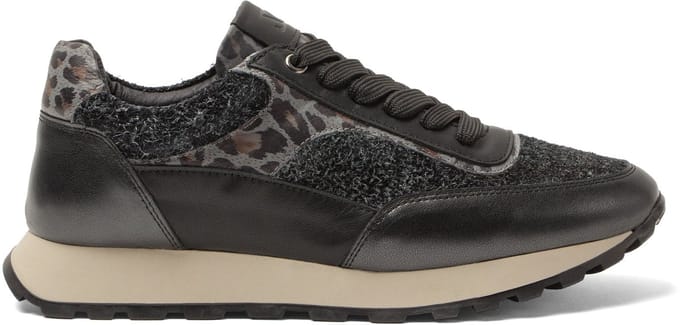 Novi Dames Sneakers Leer Zwart