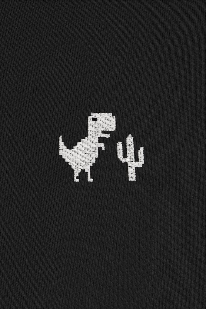 A-DAM Sweatshirt Black 8bit Dino Maat: XXL | Sweaters Outlet | Heren | Zwart